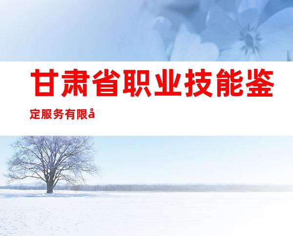 甘肃省职业技能鉴定服务有限公司